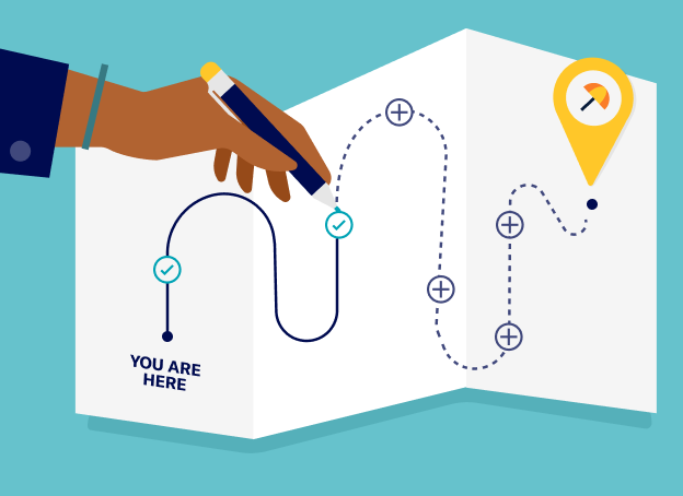 An illustration of a map charting your course to retirement